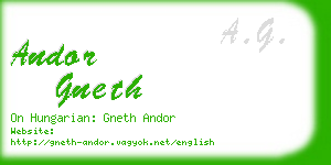 andor gneth business card